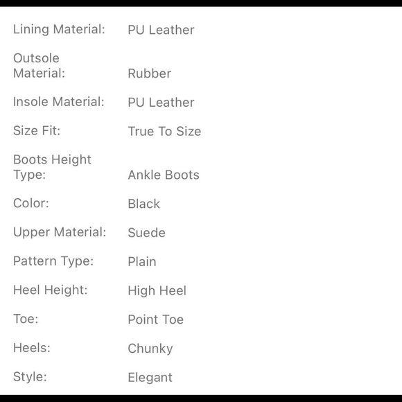 Shein suede v-cut ankle boots, black size 39/8 US - Picture 7 of 7